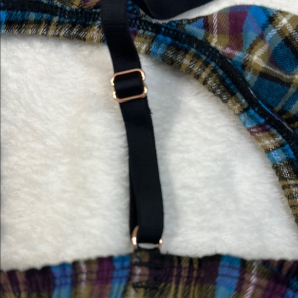 NWT Savage X Fenty Black and Blue  Tied Up Tartan Bralette Intimates - Picture 8 of 9